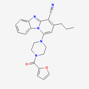 molecular formula C24H23N5O2 B2717682 1-[4-(Furan-2-carbonyl)piperazin-1-yl]-3-propylpyrido[1,2-a]benzimidazole-4-carbonitrile CAS No. 612522-78-8