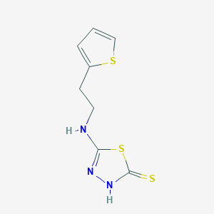 molecular formula C8H9N3S3 B2717684 5-[(2-Thien-2-ylethyl)amino]-1,3,4-thiadiazole-2-thiol CAS No. 879361-78-1