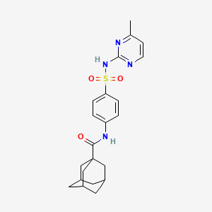 molecular formula C22H26N4O3S B2717688 N-[4-[(4-甲基嘧啶-2-基)磺酰]苯基]孔雀石酸-1-甲酰胺 CAS No. 304864-47-9
