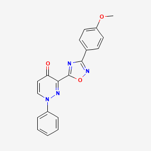molecular formula C19H14N4O3 B2717689 2-{1-[(2-cyclopropyl-1,3-benzoxazol-5-yl)carbonyl]piperidin-4-yl}-N-(3-morpholin-4-ylpropyl)acetamide CAS No. 1251568-76-9
