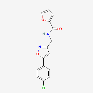molecular formula C15H11ClN2O3 B2717690 N-((5-(4-氯苯基)异噁唑-3-基)甲基)呋喃-2-甲酰胺 CAS No. 946263-02-1