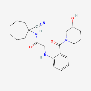 B2717692 N-(1-cyanocycloheptyl)-2-{[2-(3-hydroxypiperidine-1-carbonyl)phenyl]amino}acetamide CAS No. 1311835-12-7