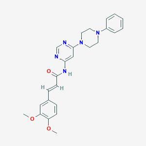 (E)-3-(3,4-dimethoxyphenyl)-N-(6-(4-phenylpiperazin-1-yl)pyrimidin-4-yl)acrylamide