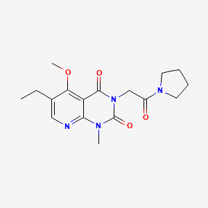 molecular formula C17H22N4O4 B2717701 6-ethyl-5-methoxy-1-methyl-3-(2-oxo-2-(pyrrolidin-1-yl)ethyl)pyrido[2,3-d]pyrimidine-2,4(1H,3H)-dione CAS No. 941946-56-1