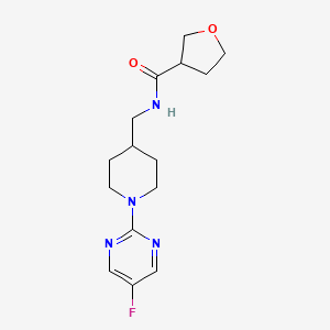 N-{[1-(5-fluoropyrimidin-2-yl)piperidin-4-yl]methyl}oxolane-3-carboxamide