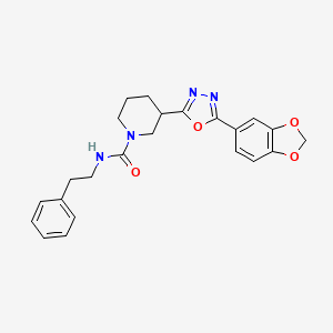 3-(5-(benzo[d][1,3]dioxol-5-yl)-1,3,4-oxadiazol-2-yl)-N-phenethylpiperidine-1-carboxamide