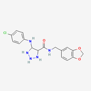 N-(1,3-benzodioxol-5-ylmethyl)-5-(4-chloroanilino)triazolidine-4-carboxamide