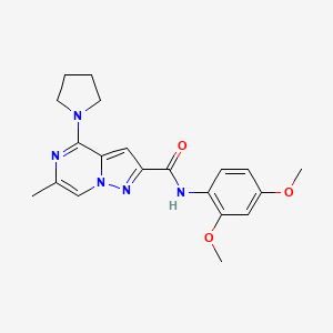 N-(2,4-dimethoxyphenyl)-6-methyl-4-(1-pyrrolidinyl)pyrazolo[1,5-a]pyrazine-2-carboxamide