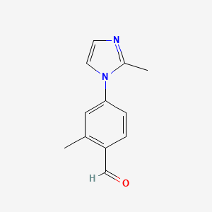 molecular formula C12H12N2O B2717735 2-methyl-4-(2-methyl-1H-imidazol-1-yl)benzaldehyde CAS No. 1248449-39-9
