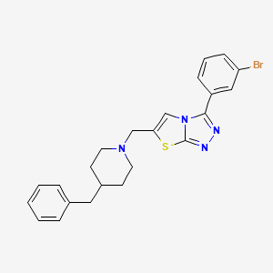 molecular formula C23H23BrN4S B2717740 4-benzyl-1-{[3-(3-bromophenyl)-[1,2,4]triazolo[3,4-b][1,3]thiazol-6-yl]methyl}piperidine CAS No. 851081-05-5