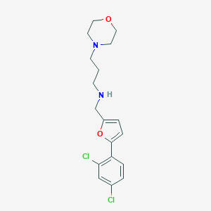 molecular formula C18H22Cl2N2O2 B271775 N-{[5-(2,4-dichlorophenyl)-2-furyl]methyl}-N-[3-(4-morpholinyl)propyl]amine 