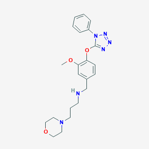 molecular formula C22H28N6O3 B271778 N-{3-methoxy-4-[(1-phenyl-1H-tetraazol-5-yl)oxy]benzyl}-N-[3-(4-morpholinyl)propyl]amine 
