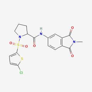 molecular formula C18H16ClN3O5S2 B2717794 1-((5-氯噻吩-2-基)磺酰基)-N-(2-甲基-1,3-二氧代异喹啉-5-基)吡咯烷-2-羧酰胺 CAS No. 1101178-58-8