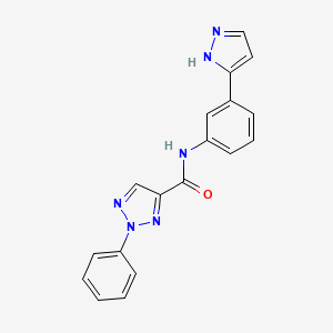 molecular formula C18H14N6O B2717798 N-(3-(1H-pyrazol-3-yl)phenyl)-2-phenyl-2H-1,2,3-triazole-4-carboxamide CAS No. 1206990-26-2