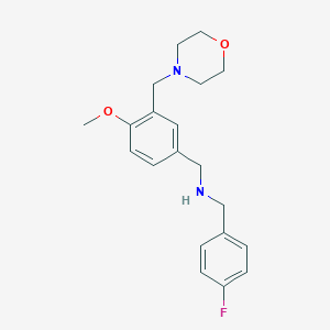 molecular formula C20H25FN2O2 B271780 N-(4-fluorobenzyl)-N-[4-methoxy-3-(4-morpholinylmethyl)benzyl]amine 