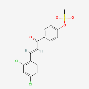 molecular formula C16H12Cl2O4S B2717800 4-[(2E)-3-(2,4-二氯苯基)丙-2-烯酰基]苯甲醇甲磺酸酯 CAS No. 331460-77-6