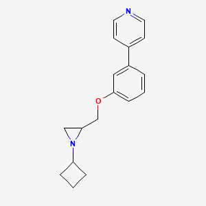 molecular formula C18H20N2O B2717811 4-[3-[(1-Cyclobutylaziridin-2-yl)methoxy]phenyl]pyridine CAS No. 2411263-59-5
