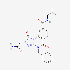 molecular formula C23H24N6O4 B2717812 4-benzyl-2-(carbamoylmethyl)-N-(2-methylpropyl)-1,5-dioxo-1H,2H,4H,5H-[1,2,4]triazolo[4,3-a]quinazoline-8-carboxamide CAS No. 1105214-11-6