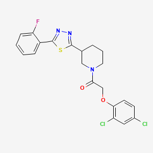 2-(2,4-Dichlorophenoxy)-1-(3-(5-(2-fluorophenyl)-1,3,4-thiadiazol-2-yl)piperidin-1-yl)ethanone