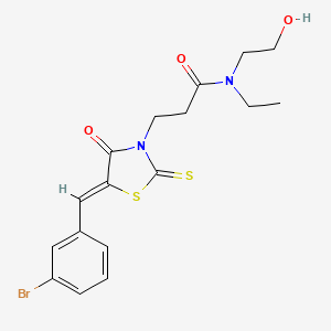(Z)-3-(5-(3-bromobenzylidene)-4-oxo-2-thioxothiazolidin-3-yl)-N-ethyl-N-(2-hydroxyethyl)propanamide