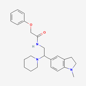 molecular formula C24H31N3O2 B2717831 N-(2-(1-methylindolin-5-yl)-2-(piperidin-1-yl)ethyl)-2-phenoxyacetamide CAS No. 922068-90-4