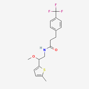 molecular formula C18H20F3NO2S B2717840 N-(2-methoxy-2-(5-methylthiophen-2-yl)ethyl)-3-(4-(trifluoromethyl)phenyl)propanamide CAS No. 1448131-72-3