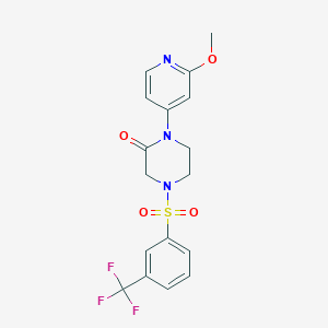 molecular formula C17H16F3N3O4S B2717843 1-(2-Methoxypyridin-4-yl)-4-[3-(trifluoromethyl)phenyl]sulfonylpiperazin-2-one CAS No. 2380079-54-7