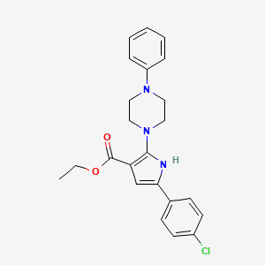 molecular formula C23H24ClN3O2 B2717844 ethyl 5-(4-chlorophenyl)-2-(4-phenylpiperazin-1-yl)-1H-pyrrole-3-carboxylate CAS No. 120243-63-2
