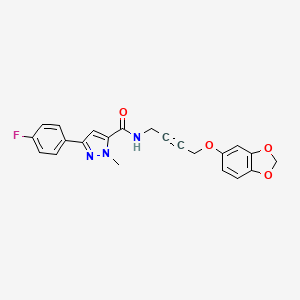 N-(4-(benzo[d][1,3]dioxol-5-yloxy)but-2-yn-1-yl)-3-(4-fluorophenyl)-1-methyl-1H-pyrazole-5-carboxamide