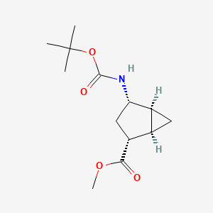 molecular formula C13H21NO4 B2717852 Methyl (1R,2R,4S,5S)-4-[(2-methylpropan-2-yl)oxycarbonylamino]bicyclo[3.1.0]hexane-2-carboxylate CAS No. 2343964-17-8
