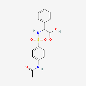 molecular formula C16H16N2O5S B2717857 ({[4-(Acetylamino)phenyl]sulfonyl}amino)(phenyl)acetic acid CAS No. 317804-68-5