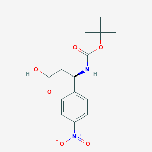 molecular formula C14H18N2O6 B2717861 (R)-3-((tert-Butoxycarbonyl)amino)-3-(4-nitrophenyl)propanoic acid CAS No. 500770-85-4