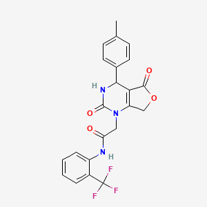 molecular formula C22H18F3N3O4 B2717863 2-(2,5-dioxo-4-(p-tolyl)-3,4-dihydrofuro[3,4-d]pyrimidin-1(2H,5H,7H)-yl)-N-(2-(trifluoromethyl)phenyl)acetamide CAS No. 1251624-05-1