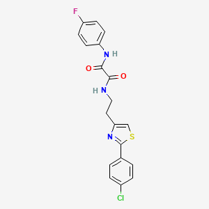 molecular formula C19H15ClFN3O2S B2717866 N-{2-[2-(4-chlorophenyl)-1,3-thiazol-4-yl]ethyl}-N'-(4-fluorophenyl)ethanediamide CAS No. 895782-44-2