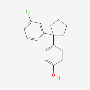 molecular formula C17H17ClO B2717872 4-[1-(3-Chlorophenyl)cyclopentyl]phenol CAS No. 38777-89-8