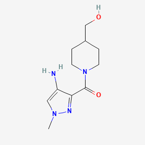 molecular formula C11H18N4O2 B2717874 (4-氨基-1-甲基吡唑-3-基)-[4-(羟甲基)哌啶-1-基]甲酮 CAS No. 1478166-04-9