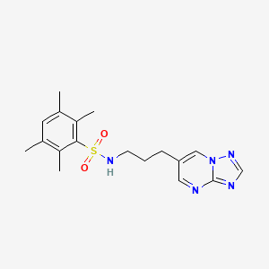 molecular formula C18H23N5O2S B2717875 N-(3-([1,2,4]三唑并[1,5-a]嘧啶-6-基)丙基)-2,3,5,6-四甲基苯磺酰胺 CAS No. 2034378-16-8