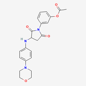 molecular formula C22H23N3O5 B2717882 3-(3-((4-Morpholinophenyl)amino)-2,5-dioxopyrrolidin-1-yl)phenyl acetate CAS No. 1008185-55-4