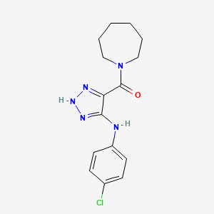molecular formula C15H18ClN5O B2717885 azepan-1-yl(5-((4-chlorophenyl)amino)-1H-1,2,3-triazol-4-yl)methanone CAS No. 1291867-80-5