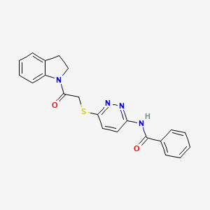 N-(6-((2-(indolin-1-yl)-2-oxoethyl)thio)pyridazin-3-yl)benzamide