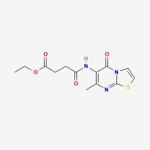 molecular formula C13H15N3O4S B2717893 ethyl 4-((7-methyl-5-oxo-5H-thiazolo[3,2-a]pyrimidin-6-yl)amino)-4-oxobutanoate CAS No. 946249-93-0