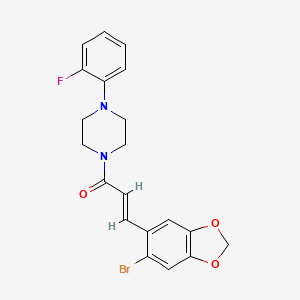 (E)-3-(6-bromo-1,3-benzodioxol-5-yl)-1-[4-(2-fluorophenyl)piperazino]-2-propen-1-one