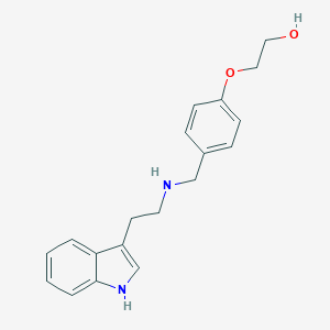 molecular formula C19H22N2O2 B271790 2-[4-({[2-(1H-indol-3-yl)ethyl]amino}methyl)phenoxy]ethanol 