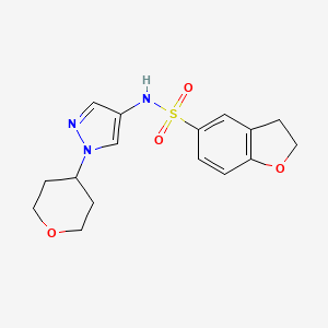molecular formula C16H19N3O4S B2717901 N-(1-(tetrahydro-2H-pyran-4-yl)-1H-pyrazol-4-yl)-2,3-dihydrobenzofuran-5-sulfonamide CAS No. 1797552-75-0