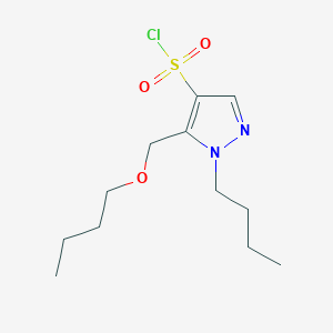 molecular formula C12H21ClN2O3S B2717909 5-(butoxymethyl)-1-butyl-1H-pyrazole-4-sulfonyl chloride CAS No. 1856018-44-4