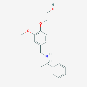 molecular formula C18H23NO3 B271792 2-(2-Methoxy-4-{[(1-phenylethyl)amino]methyl}phenoxy)ethanol 