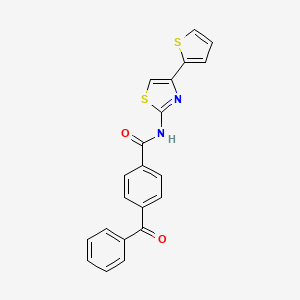molecular formula C21H14N2O2S2 B2717924 4-benzoyl-N-(4-(thiophen-2-yl)thiazol-2-yl)benzamide CAS No. 300569-84-0