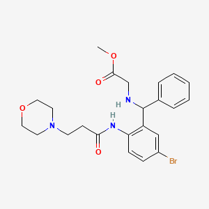 Methyl 2-[({5-bromo-2-[3-(morpholin-4-yl)propanamido]phenyl}(phenyl)methyl)amino]acetate