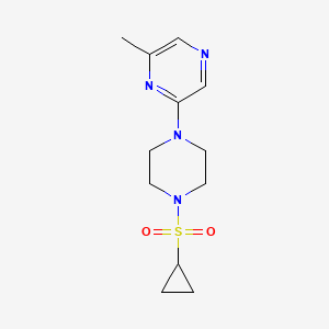 molecular formula C12H18N4O2S B2717939 2-(4-Cyclopropylsulfonylpiperazin-1-yl)-6-methylpyrazine CAS No. 2415487-54-4