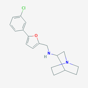 molecular formula C18H21ClN2O B271794 N-(1-azabicyclo[2.2.2]oct-3-yl)-N-{[5-(3-chlorophenyl)-2-furyl]methyl}amine 